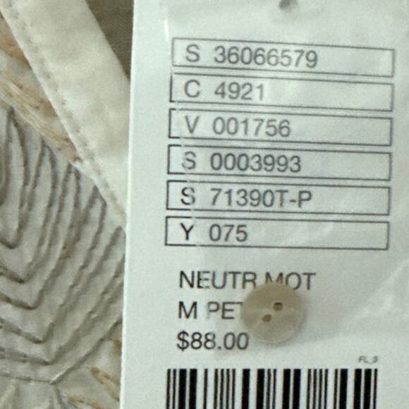 Anthropologie Tiny Button Up Embroidered Shirt White Size Medium Petite - Picture 10 of 11